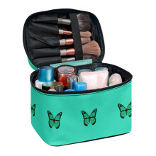 Butterfly Pattern 8.86 x 6.5 x 5.9 Inches Cosmetic Organizer Bag Case for Girls Portable and Durable Effortless Organization Travel Make Up Organizer