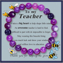 Teacher appreciation gifts,Natural Stone teacher Bracelet gifts for women,thank you gifts for teacher meaningful gifts f for mother/girl gift