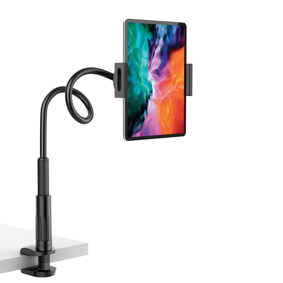 Flexible Gooseneck Tablet And Phone Holder With Adjustable Viewing Angle For Desk Or Bed, Black 9092120185072
