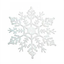 Sparkly Glitter Snowflake Christmas Ornaments Set Silver 12