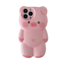 Cute 3D Pig Silicone Case for iPhone X/Xs, Shockproof Soft Cover with Full Protection for Kids Girls