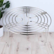 Rejilla de enfriamiento redonda de alambre de acero inoxidable para cocina, freidora de aire, soporte para vaporera, acabado