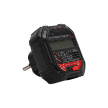HT107D Digitaler Steckdosentester mit Erdungskabelfinder, ABS, 45-65Hz