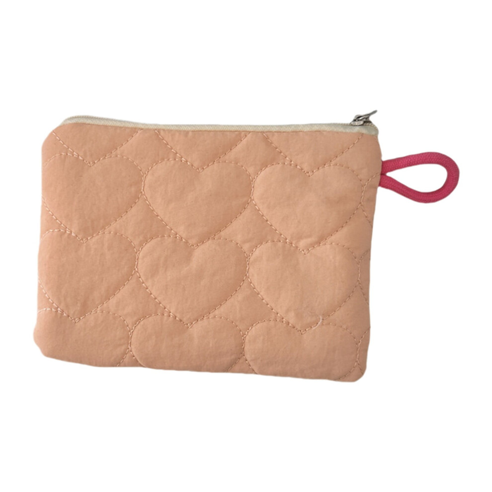 Orange Cosmetic Storage Bagï¼Multifunctional Organizers With Heart Shape Pattern Decoration For Women Girls