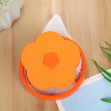 (Orange) 2PCS Washing Machine Filter Bag, Lint Mesh Bags Lint Catcher Washer Hair Catcher Flowers Hair Filter Net Pouch Reusable