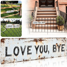 Love You Bye Metal Sign – 15.753.94" Retro Tin Wall Decor, Farmhouse/Bar/Dorm Gift, Compatible with Vintage & Rustic Themes