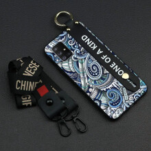 Phone Case for compatible with Samsung Galaxy A71 5G – Soft Silicone Anti-knock Case with Wristband, Ring, Graffiti Design, Waterproof & Shockproof
