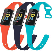 Smukłe silikonowe paski kompatybilne z Fitbit Charge5 – regulowane paski do zegarków sportowych dla kobiet i mężczyzn