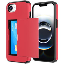 iPhone 16E Case with Card Holder – Dual-Layer Heavy-Duty Slim Wallet Case, Hidden Slot for 2 Cards, Compatible with iPhone 16E