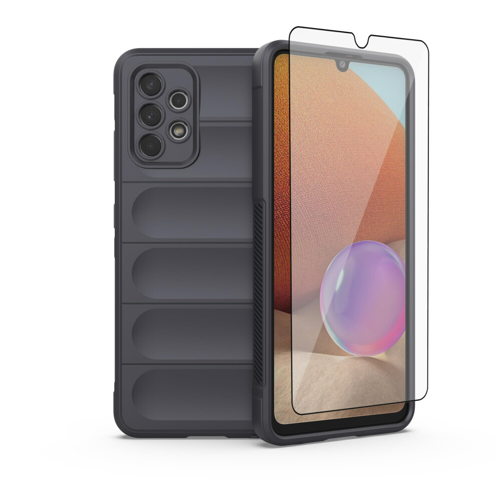 Case With Tempered Glass, Shockproof Slim Tpu Silicone Protective Cover For Samsung Galaxy A32 4G 6.4 Inch 9771547558965