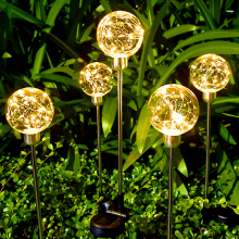 Outdoor Solar Lights, 5 Pack Solar Garden Lights, Waterproof Changing Outdoor Lights - Bigger Solar Panel for Garden Patio Yard Pathway Decoration