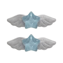 pinzas para el cabello con forma de pentagrama, estrella y alas. Horquillas elegantes. Clip lateral para el cabello. Accesorio para el cabello para
