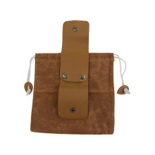 Leather Foraging Bag Belt Pouch Brown Outdoor Use