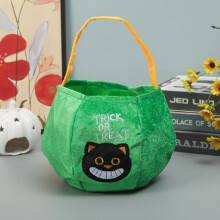 Halloween Candy Bag Green Cat