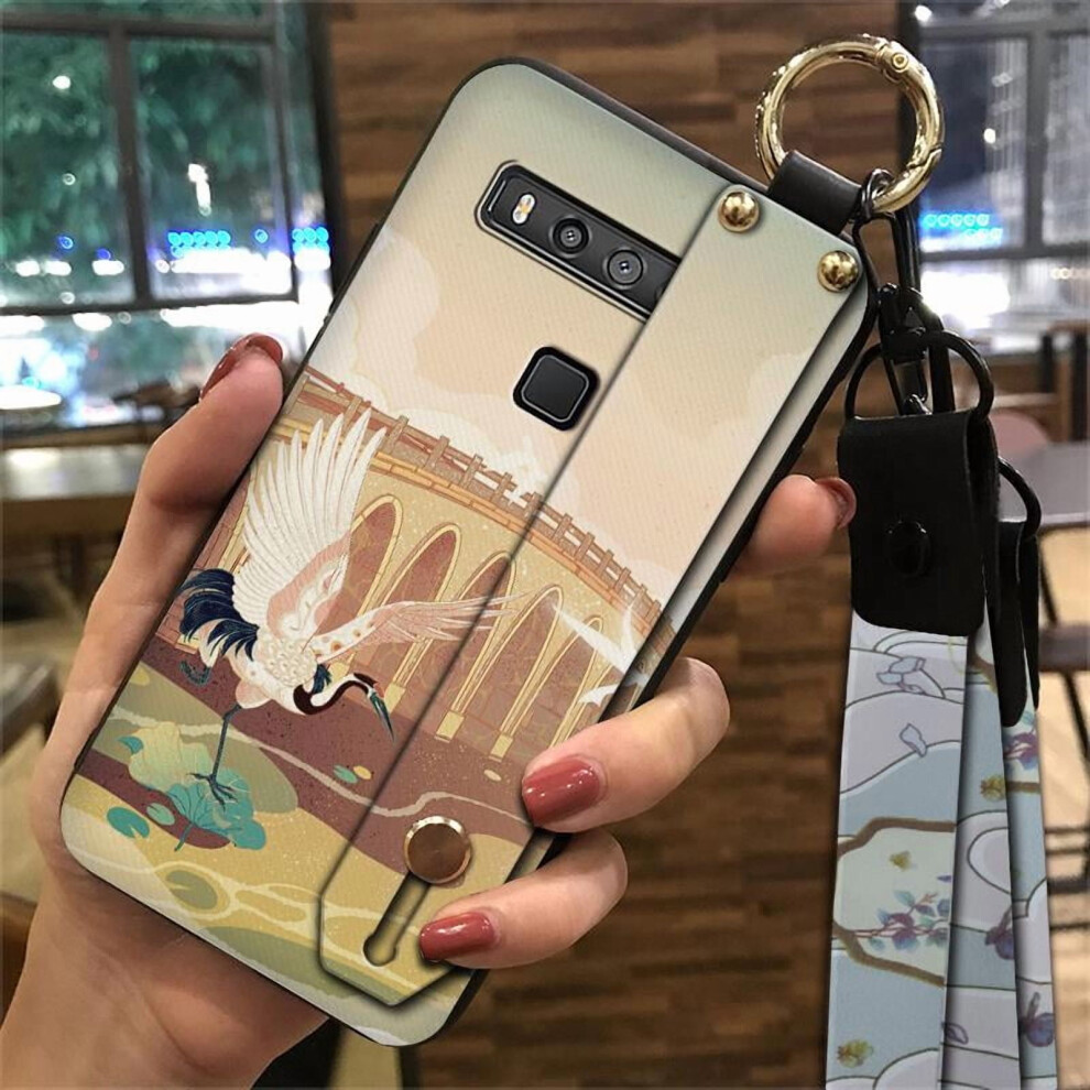 Phone Case Compatible With Tcl 10 5G Uw – Shockproof Silicone Case With Wristband, Kickstand, Dust-Resistant & Chinese-Style Ring 9365509087305