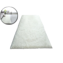 Area Rugs, Runner Rug, Shag Area Rug Modern Indoor Soft Shaggy Fuzzy Floor Carpet for Bedroom, 62.9x31.5 Inch, White