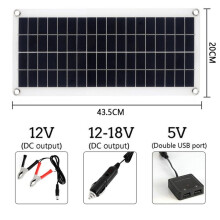 15W Solar Panel 12-18V Solar Cell Solar Panel for Phone RV Car MP3 PAD Charger Outdoor Battery Supply B