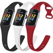 Smukłe silikonowe paski kompatybilne z Fitbit Charge5 – regulowane paski do zegarków sportowych dla kobiet i mężczyzn