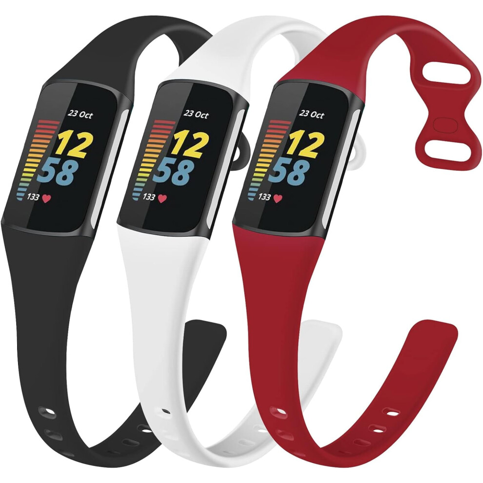 Slim Silicone Bands Compatible With Fitbit Charge 5 Â Adjustable Sport Watch Straps For Women & Men 9028731736679