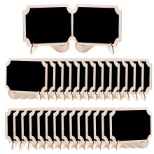 30Pcs Chalkboard Sign Food Labels for Party Buffet, Wooden Small Chalk Board Signs (Rectangle )