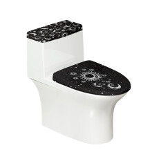 Starry Sky Pattern Design Bathroom Seat Covers 2 Pcs Set Keep Dust Stain for Hotel Home, Soft