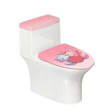 Fashion for Household, Universal Polyester Fabric Bathroom Toilet Lid Cover Set, Stretch, Soft, 2 Pack, Capybara with Sakura, Capybara and Heart