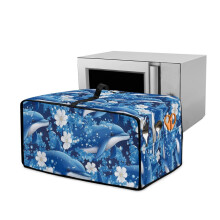 Decorative Toaster Oven Cover, Stain-Resistant & Machine Washable, Size S, Dolphin Flower Design – Compatible with Standard Toaster Ovens