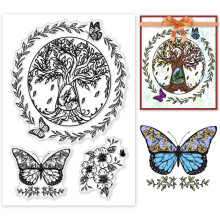 Tree of Life Clear Stamp – PVC Transparent stempel til DIY scrapbooking, kort og kreative projekter (kompatibel med stempelpuder)