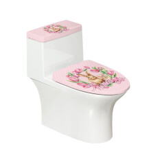 Mother's Day Comfortable and Practical Toilet Bowl Cover Universal Polyester, Fits All Toilet Shapes, Elastic Edge 17"x21"