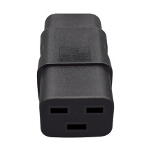Adaptador de corriente IEC320C14 a C19 (C14 macho a C19 hembra) para gabinetes de servidores.