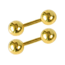Ohrstecker, schlicht, strapazierfähig, Punk-Stil, Kugel-Ohrringe für Herren, goldfarben, 4 mm