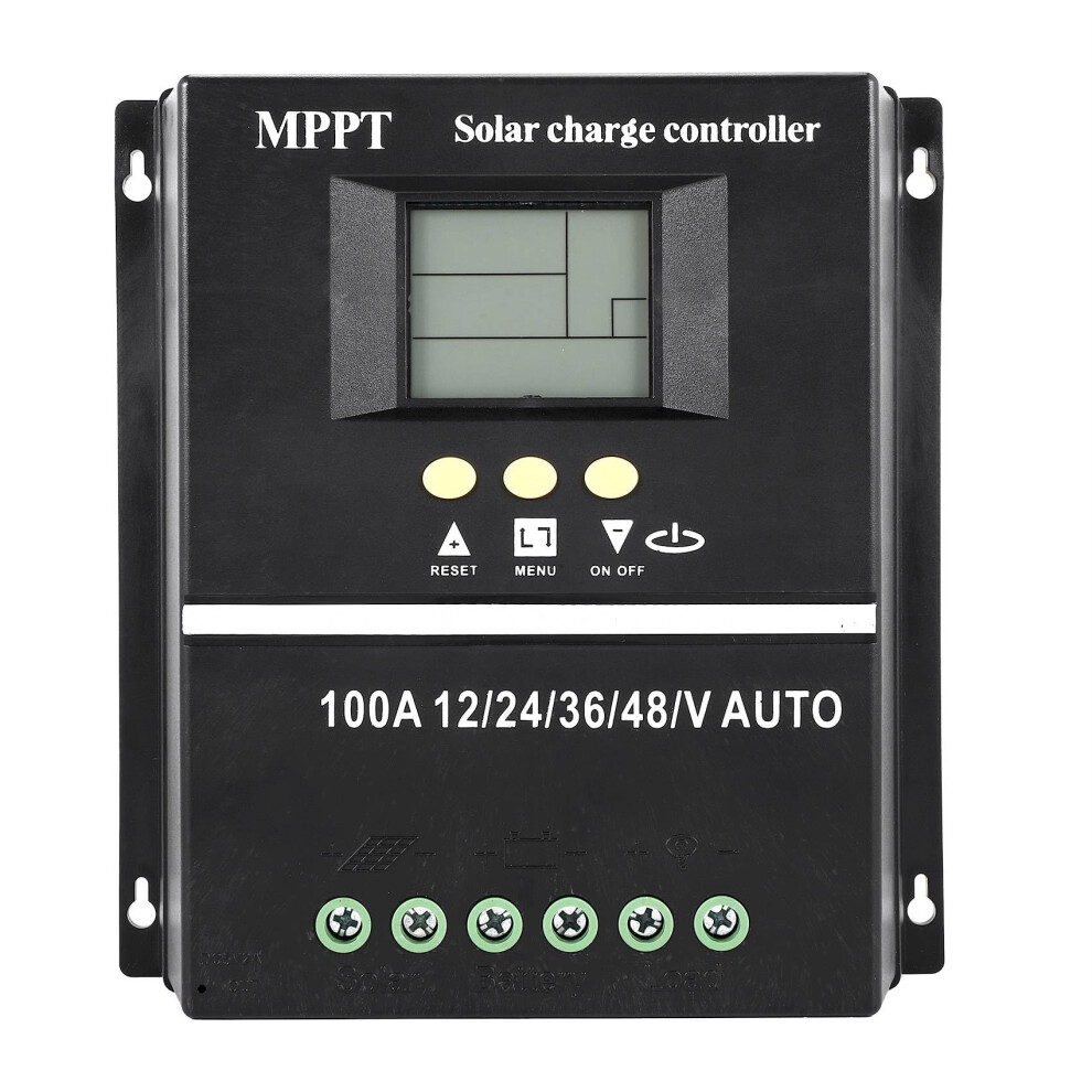 100A Mppt Solar Charge Controller 12V 24V 36V 48V With Lcd Display For Off Grid Battery Charging, Black 9771547561774