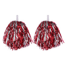 Stück Cheerleader-Pompons aus Metallic-Folie, Handblumen mit Griff für Sportwettkämpfe und Feierlichkeiten