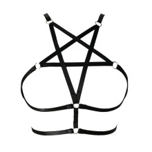Women Harness Bra Cage Bra Cupless Bra Elastic Punk Gothic Hollow Out Chest Strap Belt Adjustable Halter Body for Club Party Rave