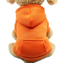 Winter Dog Hoodie with Pockets for Small Dogs Orange XL