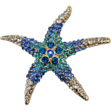 Diamantsett Sjøstjernebrosje Legering Blå Pentagram Personlighet Beskytt Havdyr Jakkeslag Brosjenåler For Kvinner Herre