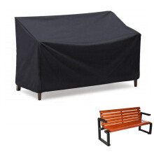 Bankhoezen, waterdichte hoes voor 3-zitsbank met trekkoord, opvouwbaar voor buiten (64x26x35 inch, zwart)