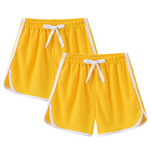 2er-Pack Mädchen-Sportshorts – Schnelltrocknend, zum Überziehen mit Kordelzug, geeignet für Tanz- und Turnaktivitäten