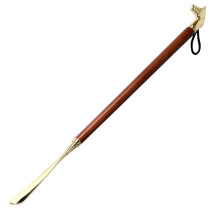 Horse Head Shoe Horn Long Handle Wooden Metal 22 inch