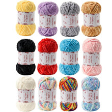 Clearance Chunky Chenille Yarn – Fluffy, Super Bulky, with Needle & Hook – for Blankets & Arm Knitting