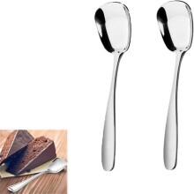 Stainless Steel Spoon - Elegant Square-Head Soup & Dinner Utensils For Dining Experience, 1-Piece Tableware Collection