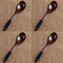 4/2/1PCS Wooden Spoons with Tied Line Handle, Compatible with Non-Stick Cookware
