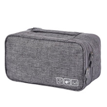 Grey Travel Organizer Pouch for Underwear and Bras, Durable Material