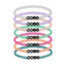 7 Pack Stretch Bracelets What Would Do Bracelets WWJD Beaded Bracelet Colorful Bracelet