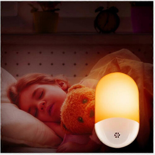 (British Standard Warm) LED Night Light Sleep Light Smart Home Light Plug-In Bedside Wall Lamp