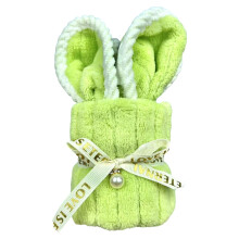 Bunny-Shaped Fleece Towel – Soft, Cute Easter Gift for Bath, Hand Drying, Kitchen & Decor; Seasonal Accessory