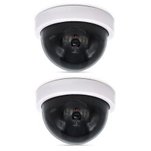 2 Pcs / 4 Pcs Dummy Security Camera, Fake Dome Camera with Flashing Red LED Light Indoor and Outdoor Use, for Homes & Business