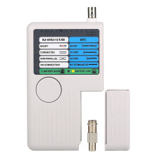 Tester de cabluri de rețea 4 în 1, testare rapidă, portabil RJ-45, USB, BNC, Cat5, Cat6, cu anunț sonor