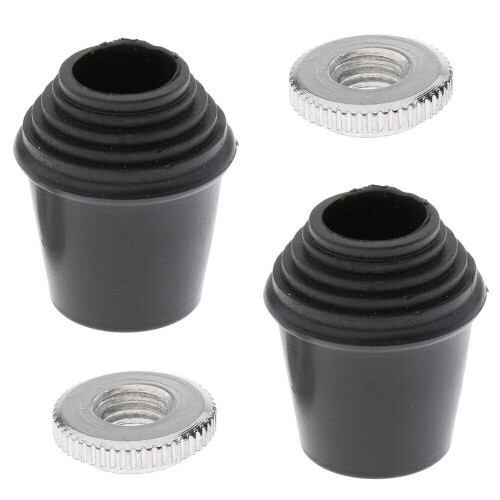 2pack Threaded Bass Drum Spur / Floor Tom Leg Tips Rubber Feet w/ Lock Nut