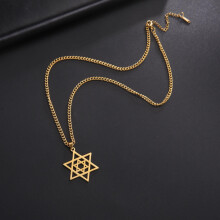 David onde øje halskæde sekstakkede Davidsstjerne vedhæng dæmonisk hexagram religiøs jødisk amulet israel egyptisk smykker